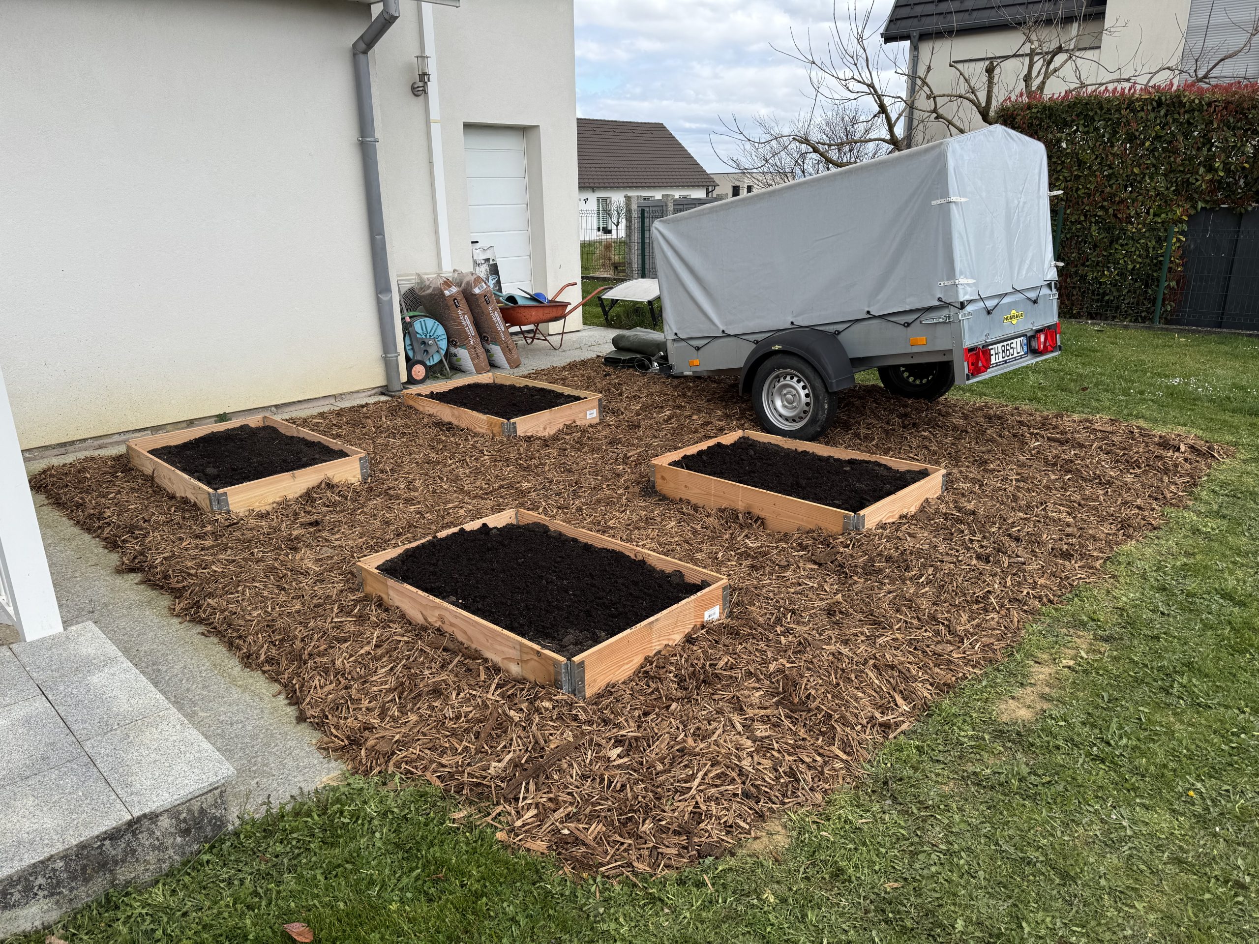 Fabrication de carré de potager à Folgensbourg près de Hésingue
